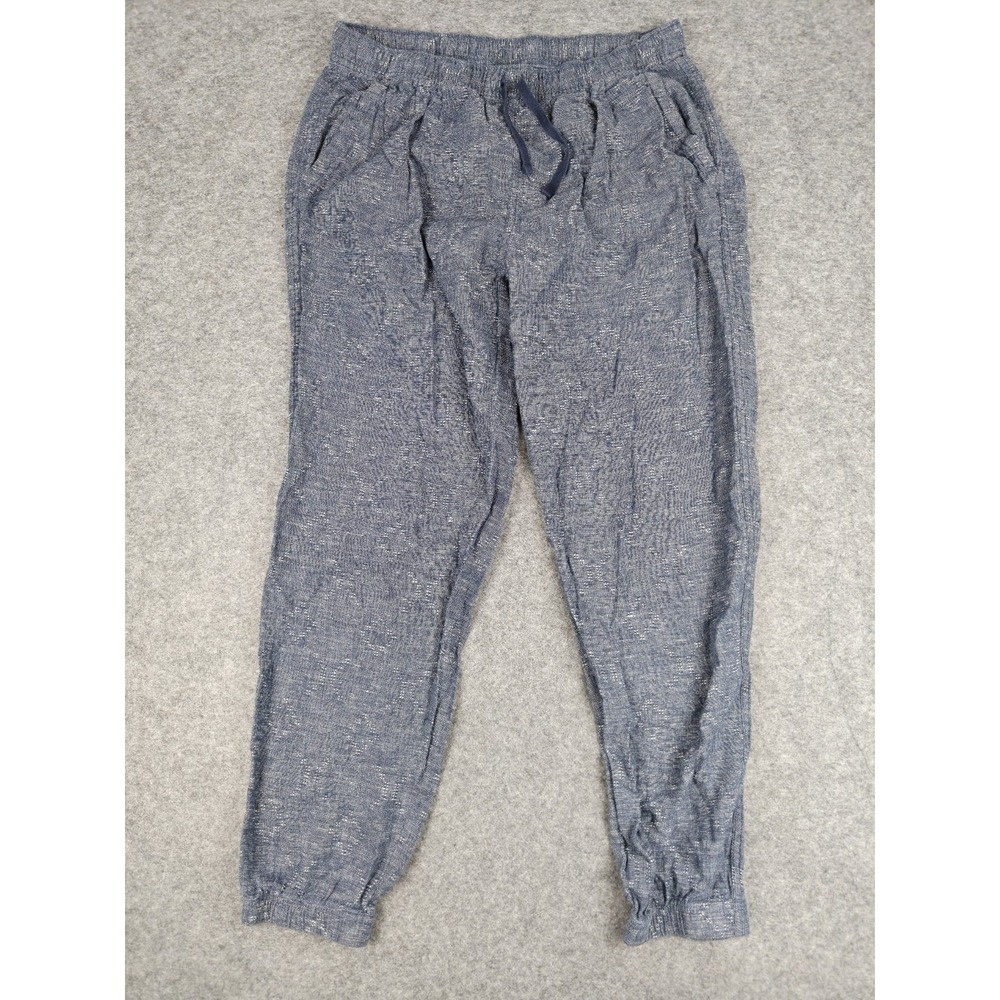 Patagonia Island Hemp Beach Pants Blue Geometric Patterned Women's Small Resort